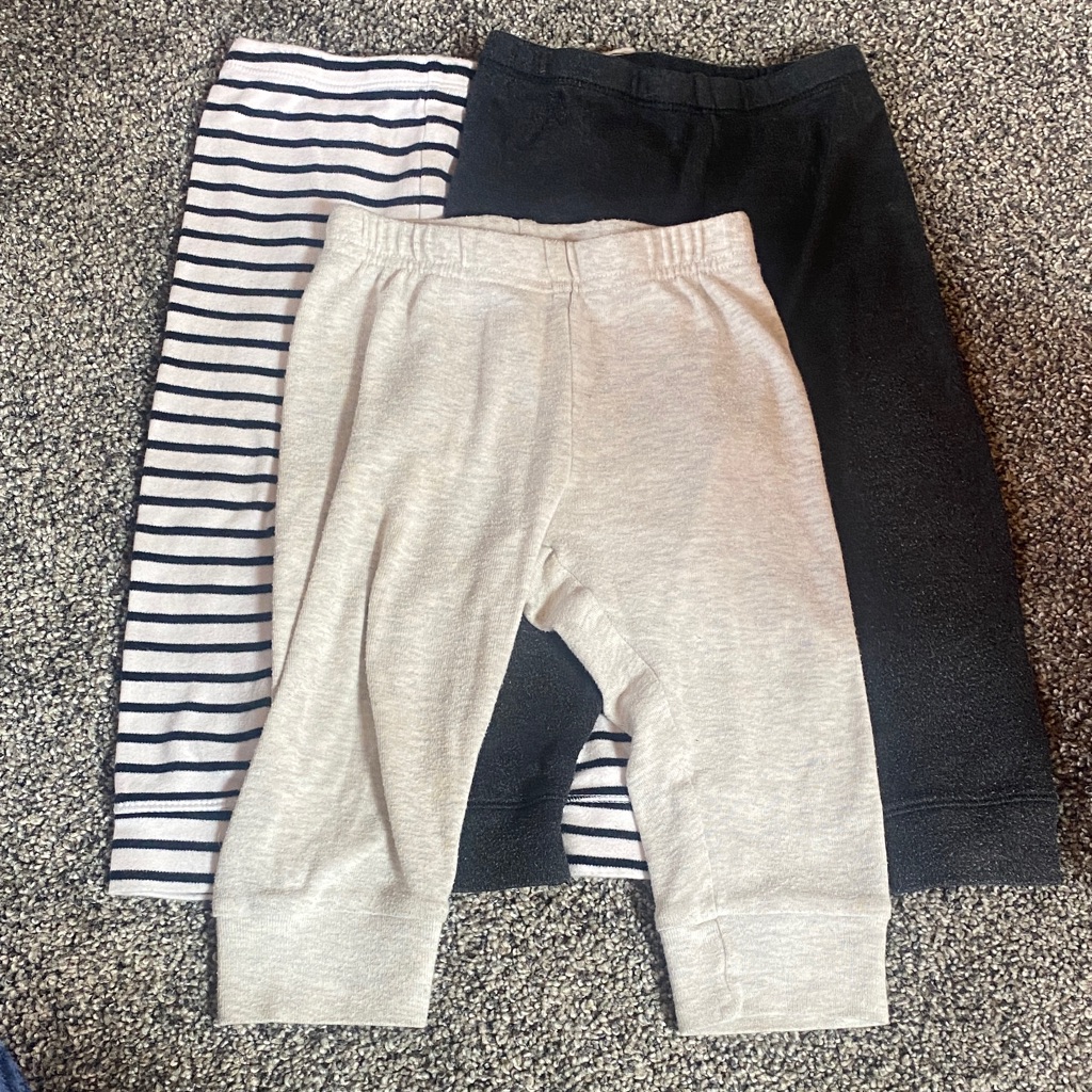 Cloud Island Kids' Black, Gray, And Striped Joggers